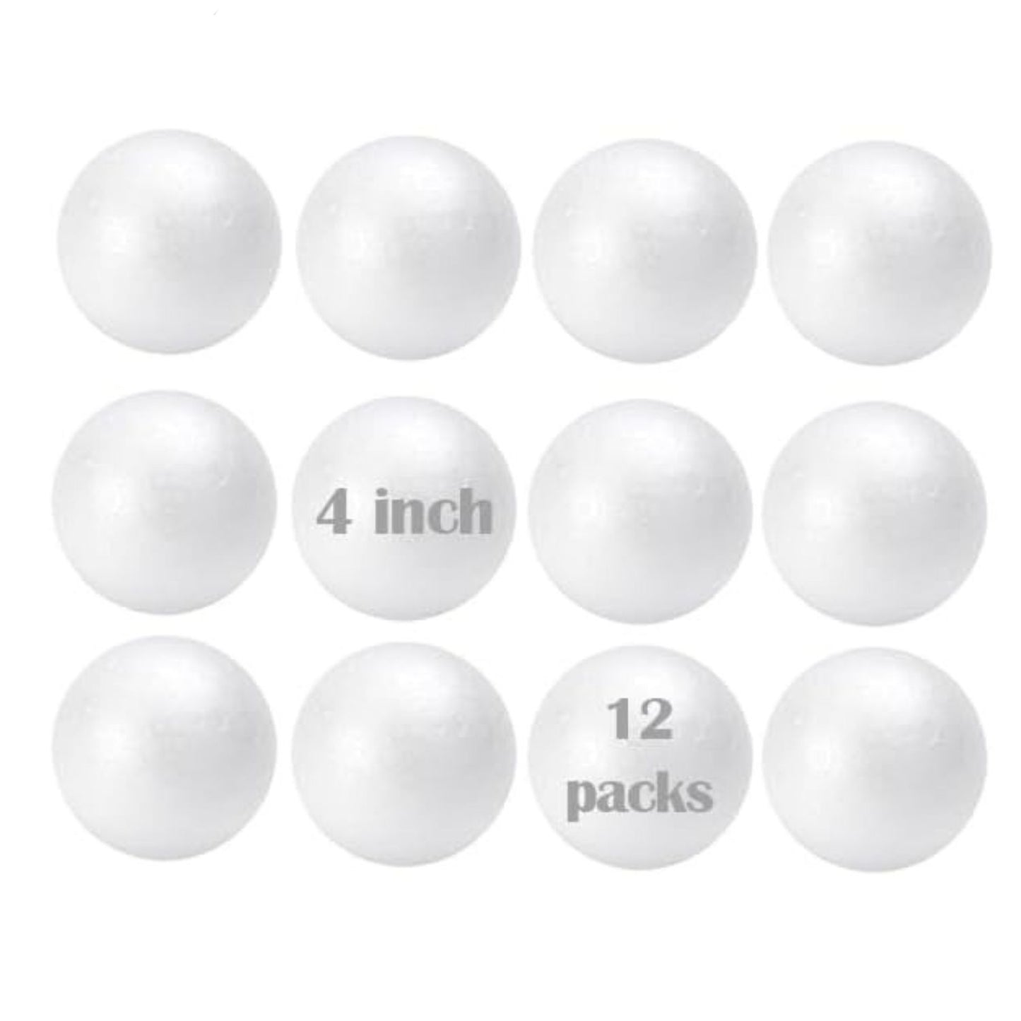 Home Collection 12 Pack 4" White Craft Foam Balls