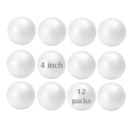 Home Collection 12 Pack 4" White Craft Foam Balls