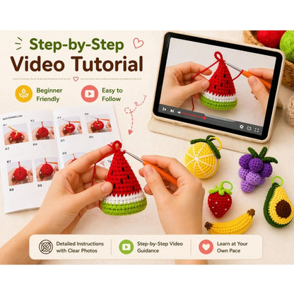 Home Collection Pack of 8 Fruit Crochet Kit for Beginners