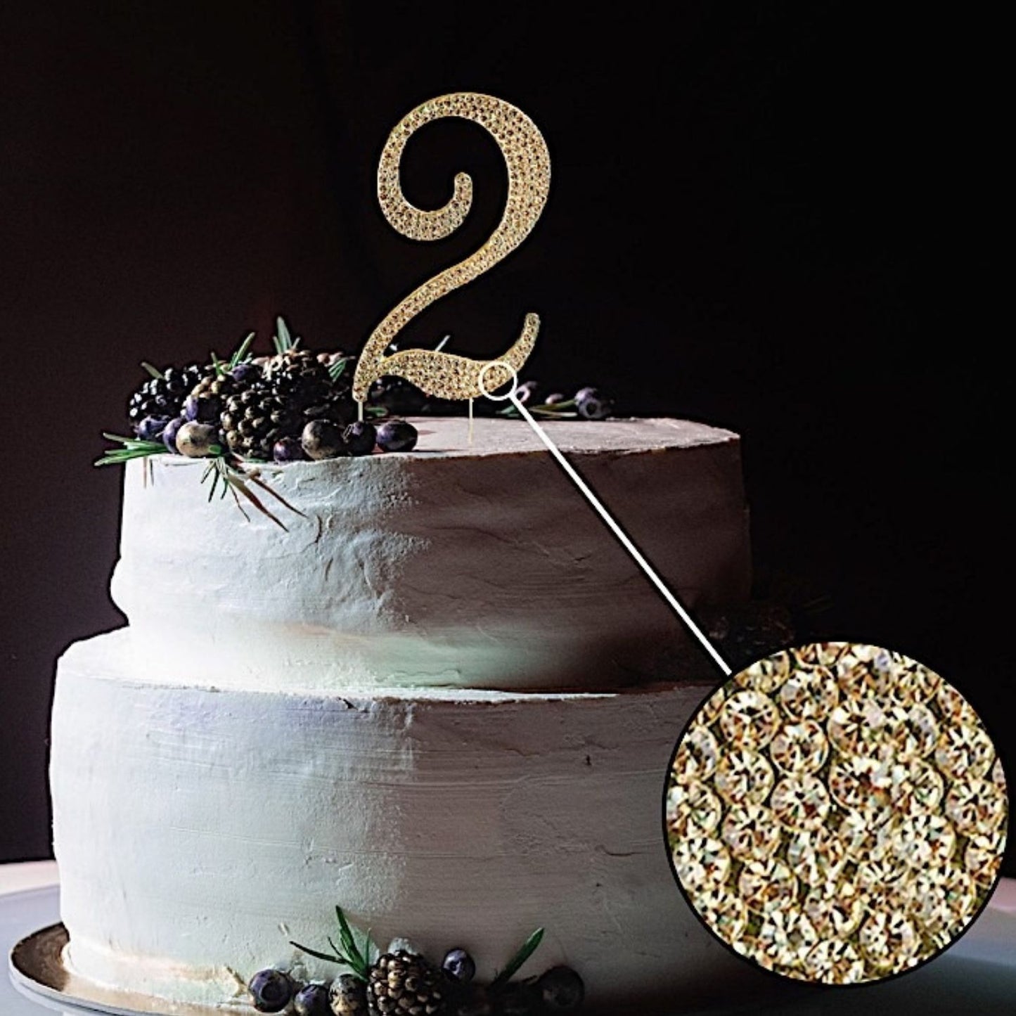 Home Collection Numbers Crystal Rhinestone Cake Topper 4.5 Inch