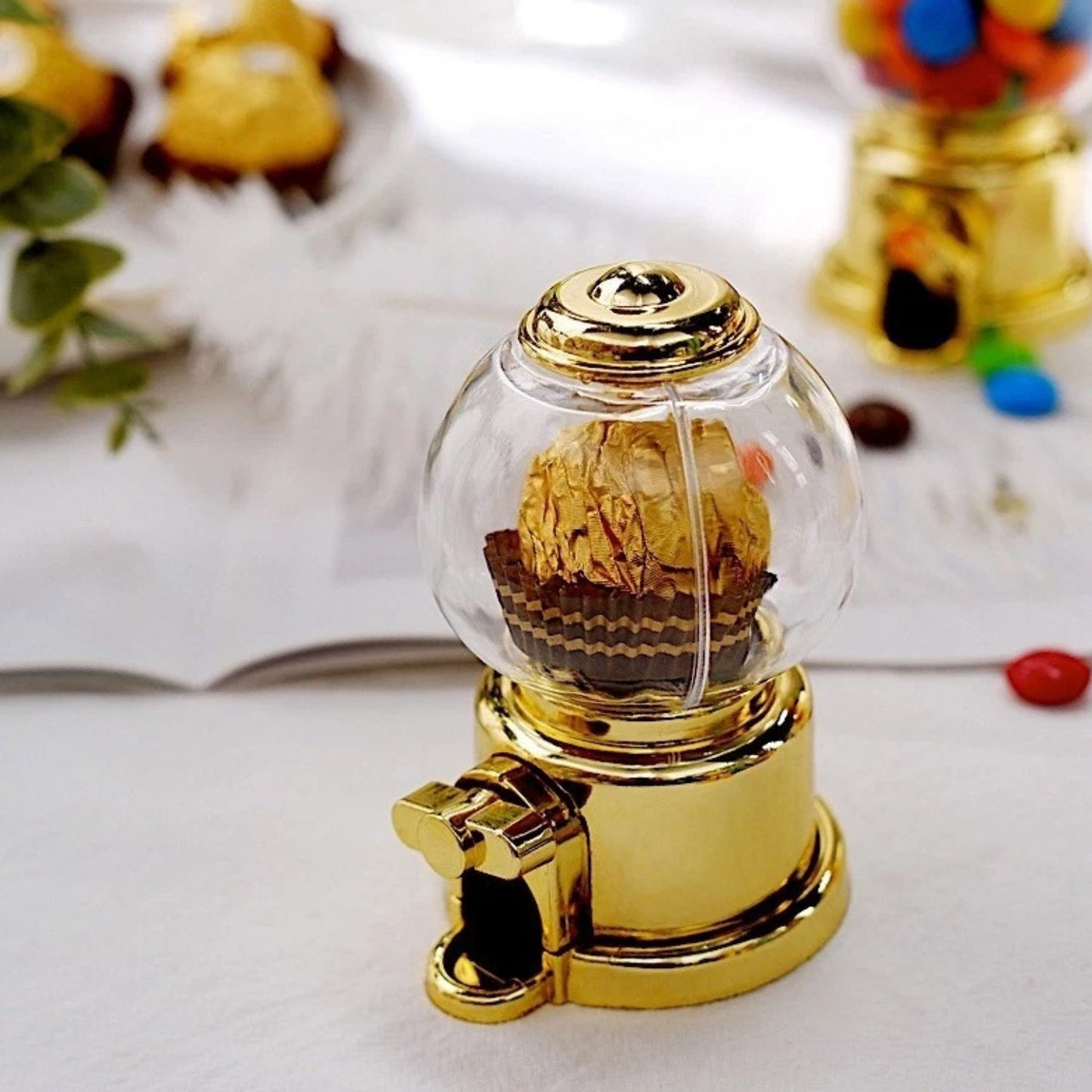 Home Collection Pack of 12 Gold Clear Mini Candy Dispenser 3.5"