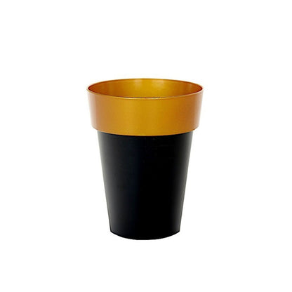 2Pcs Metallic Round Plastic Flower Plant Pots