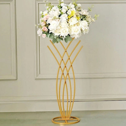 Home Collection  Metal Flower Display Stand Mermaid Tail Centerpiece 28-Inch Gold