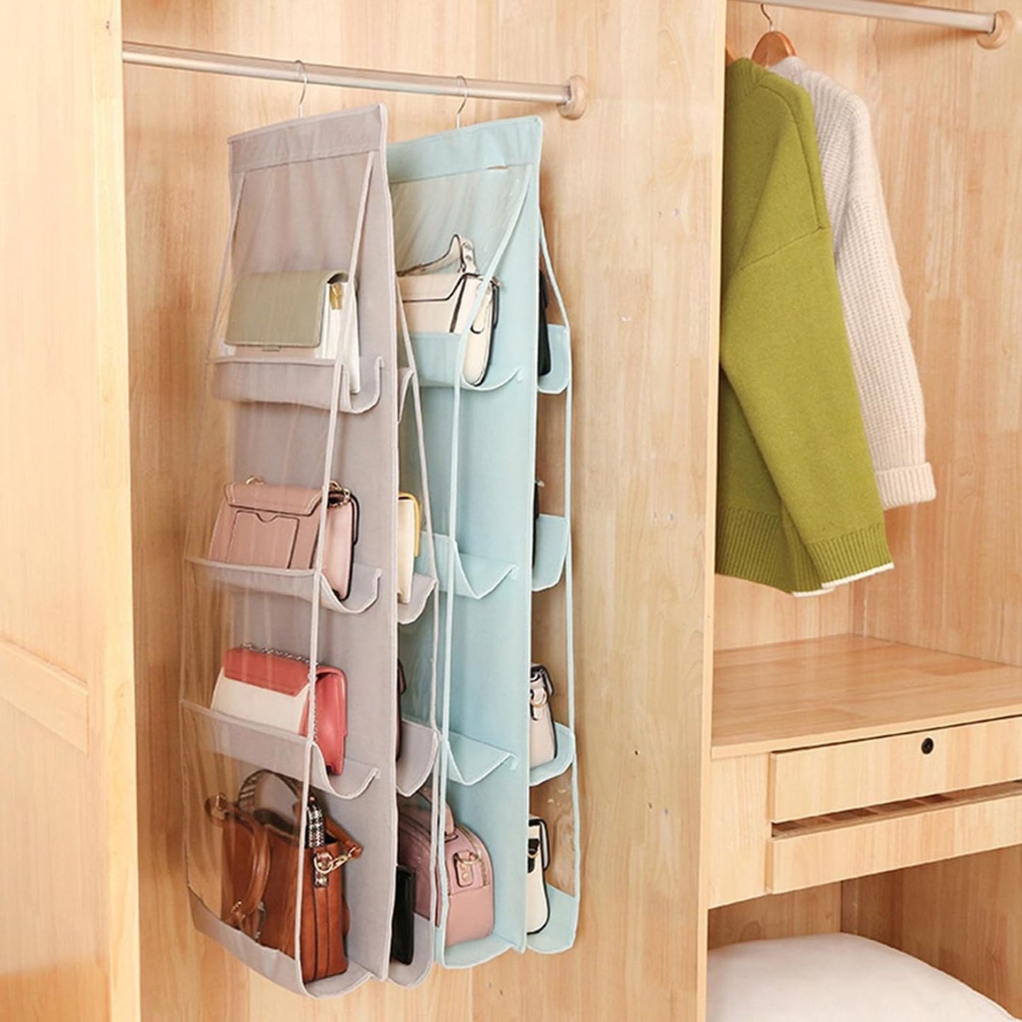 Home Collection Hanging Handbag Purse Organizer 8 Pocket Closet Storage