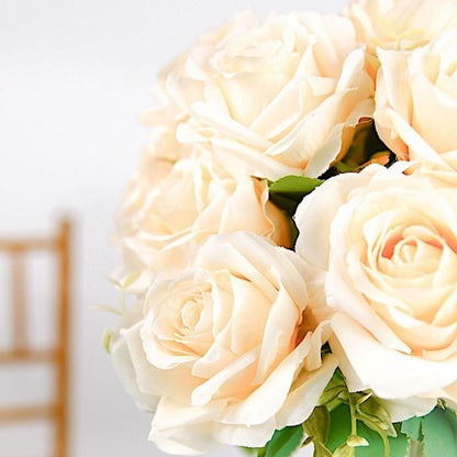Home Collection 2 Bushes Artificial Silk Rose Flowers 18"