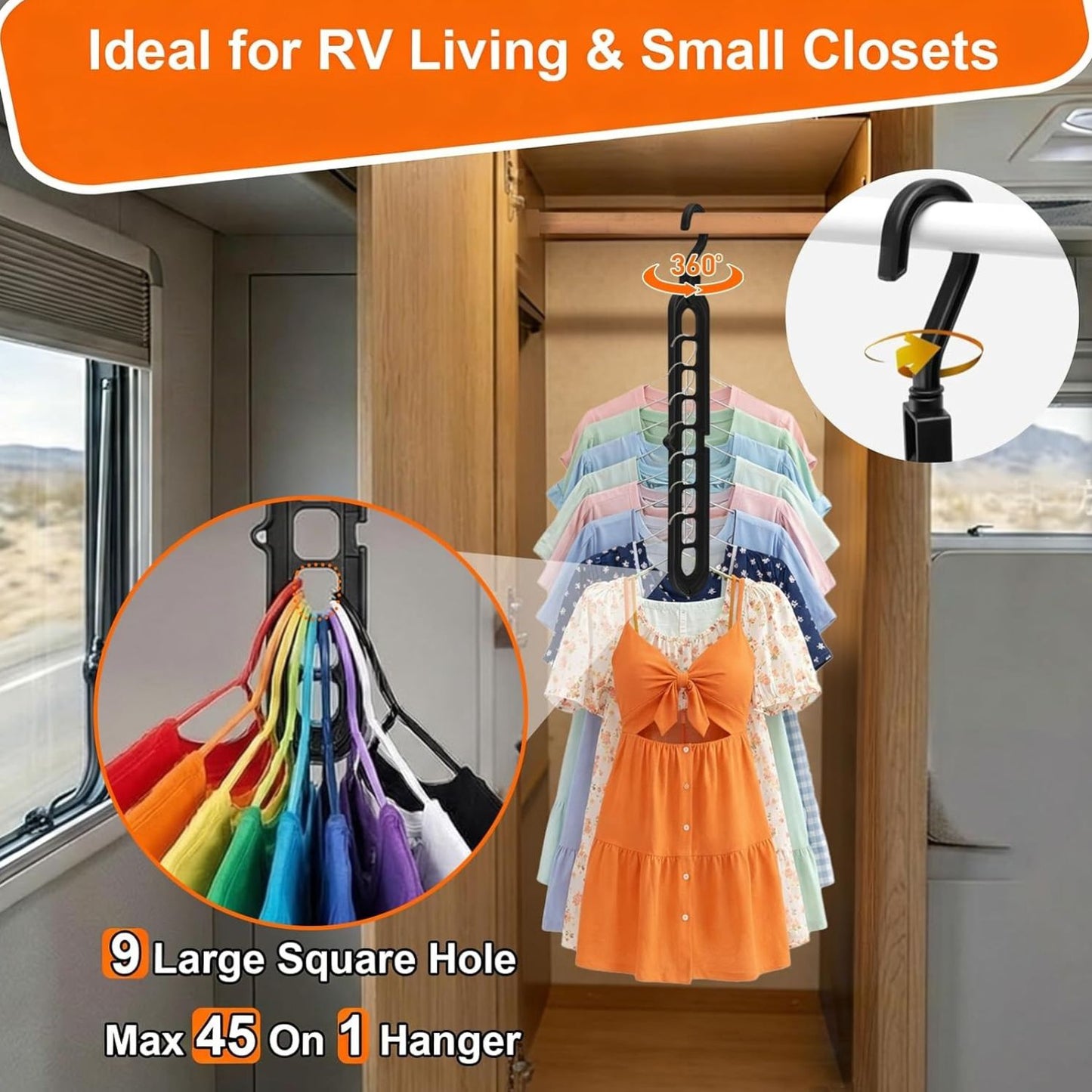 Home Collection Magic Space Saving Hangers with 9 Holes Closet Organizer