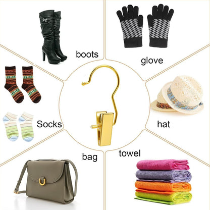 Home Collection Pack of 24 Gold Boot Clips for Closet Organization Hangers