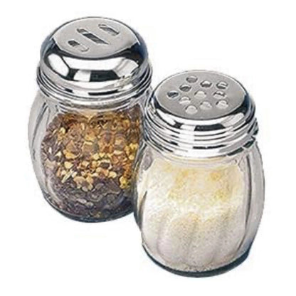 Home Collection 6 oz Glass Cheese and Pepper Shakers
