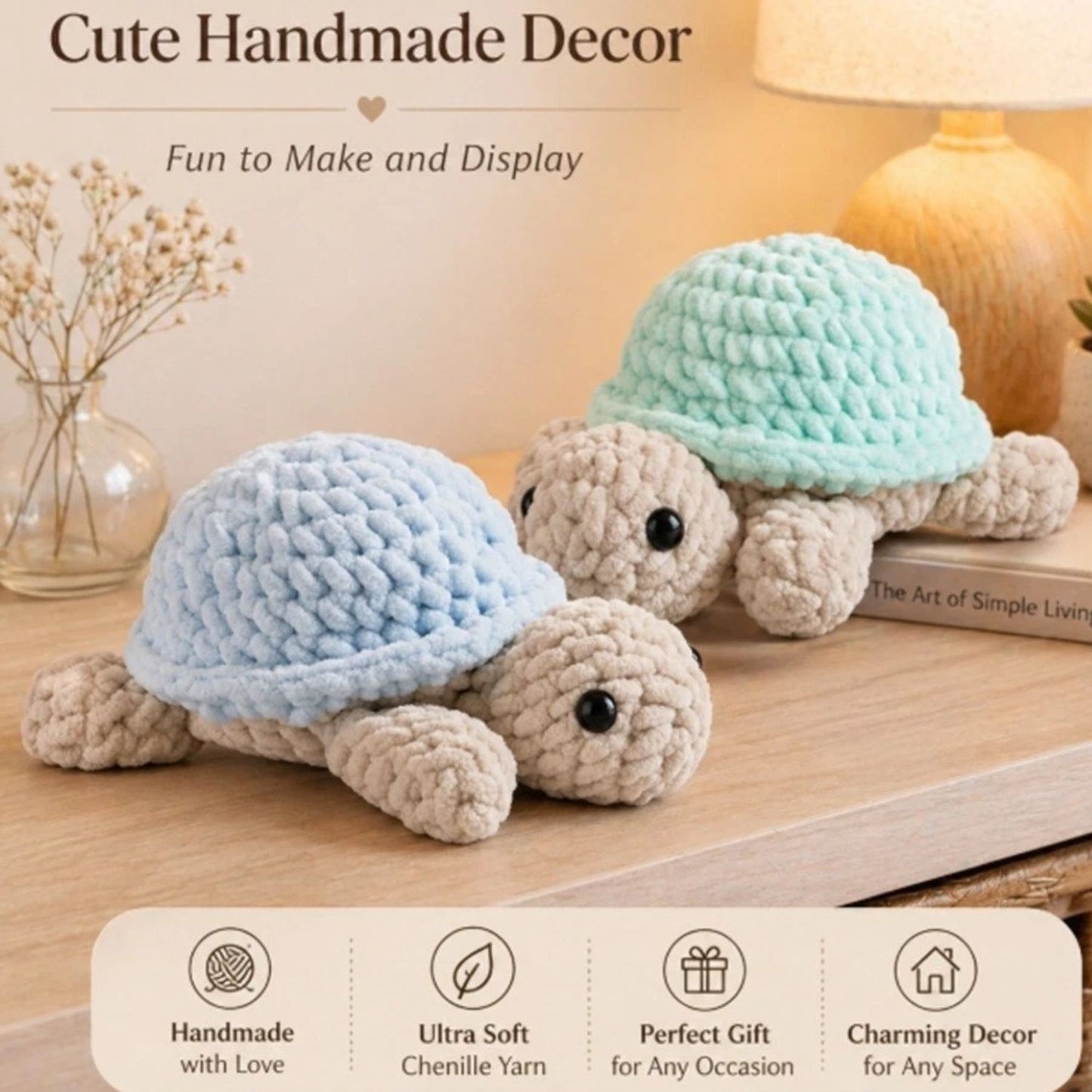 Home Collection Pack of 2 Turtle Crochet Kit for Beginners