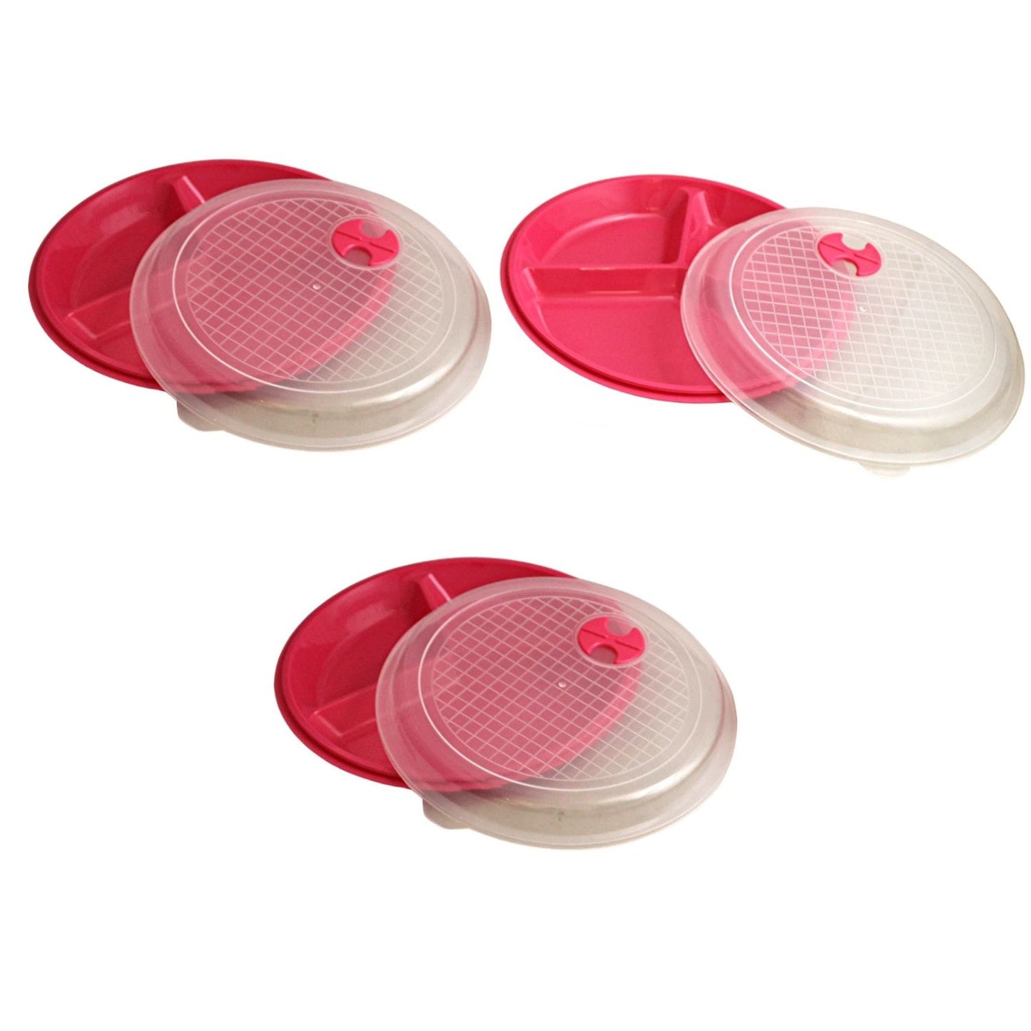 Home Collection 3-Pack Pink Divided Meal Prep Containers