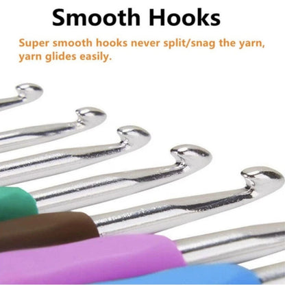 Home Collection 14-Piece Crochet Hooks Set 2mm–10mm