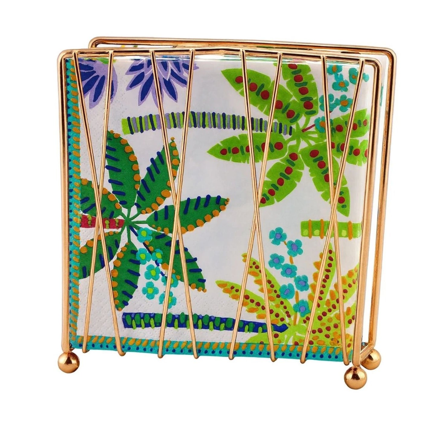 Home Collection Rose Gold Metal Napkin Holder Self Standing
