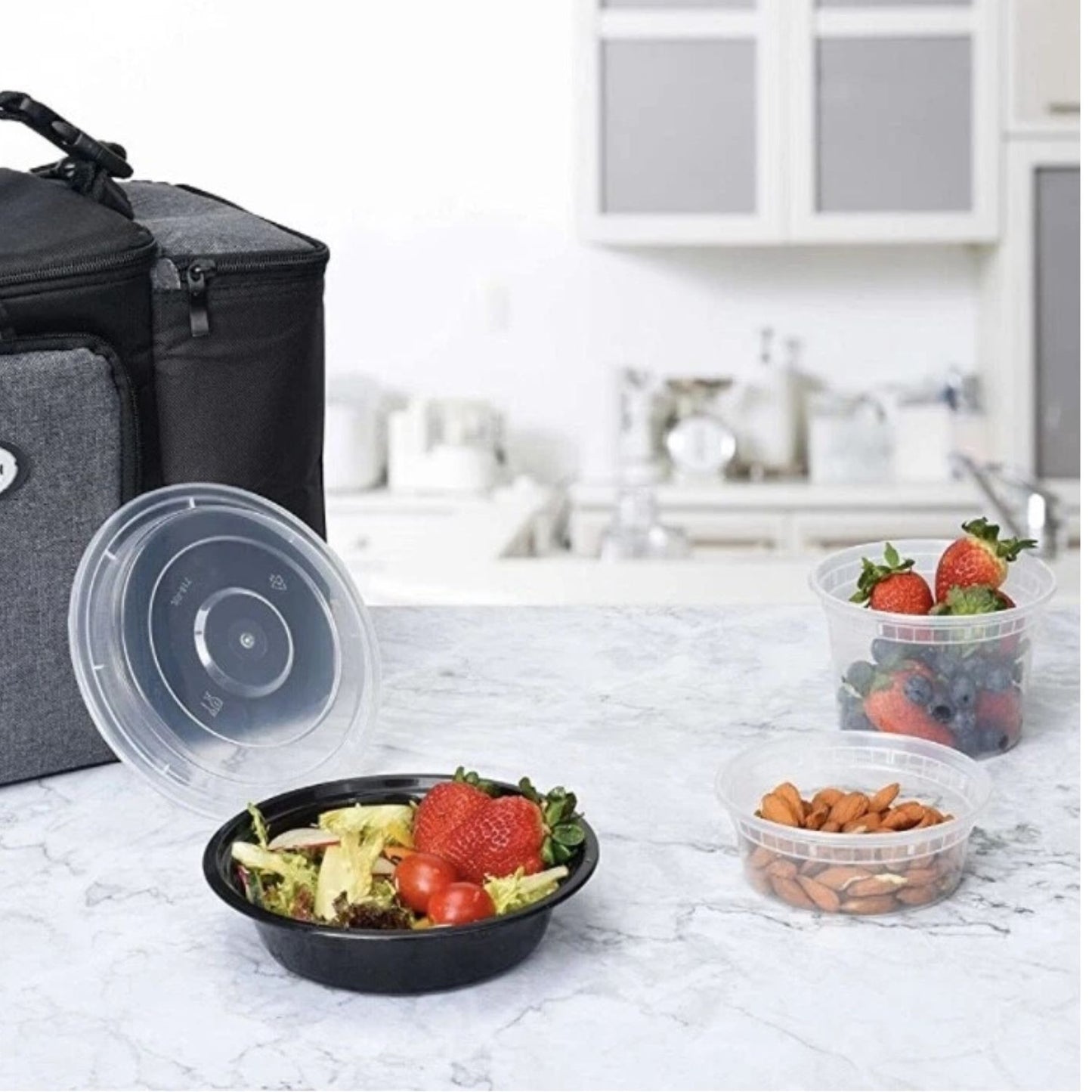 Home Collection 24 oz Plastic Round Meal Prep Containers with Lids