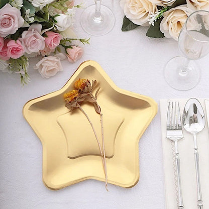 Home Collection 25Pack Star-Shaped Paper Plates Matte Gold 9"