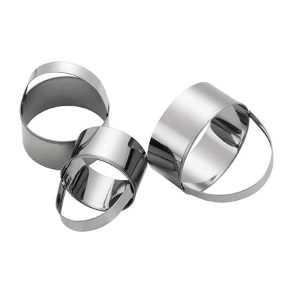 Home Collection Pack 3 Stainless Steel Round Biscuit Cutter Set with Handles Assorted Sizes