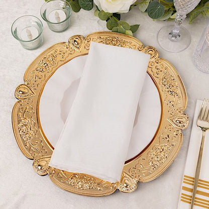 Home Collection Pack of 6 Round Floral Embossed Plastic Charger Plates 13 Inch