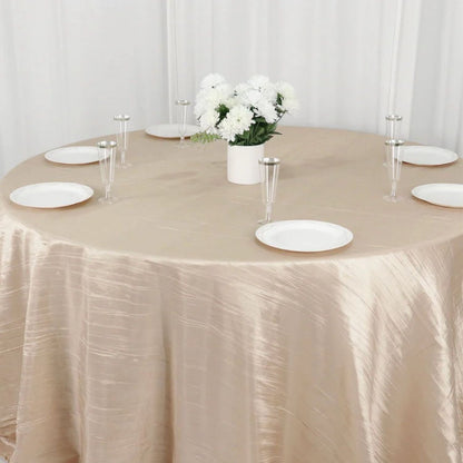 Home Collection Round Crinkled Taffeta Tablecloth 132"