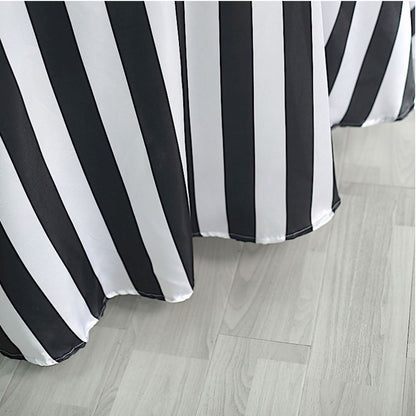 Home Collection Round Striped Satin Tablecloth 120"