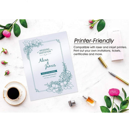 Home Collection White Shimmer Metallic Cardstock Paper
