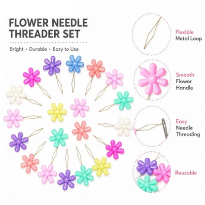 Home Collection Pack of 20 Needle Threader Set Wire Loop Easy Threaders