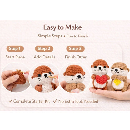 Home Collection Pack of 2 Otter Crochet Kit for Beginners