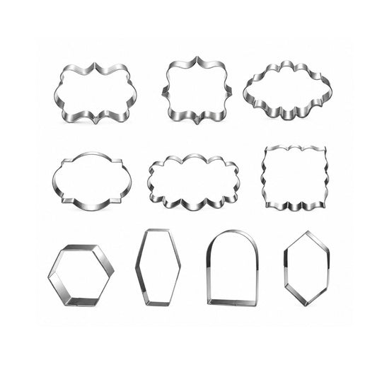 Home Collection Pack of 10 Large Plaque Cookie Cutter Set 4-Inch