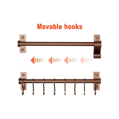 Home Collection Wall Mounted Kitchen Utensil Rail with 8 Hanging Hooks