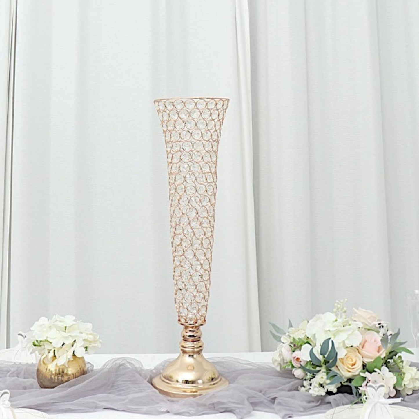 2Pcs Metal Trumpet Vases