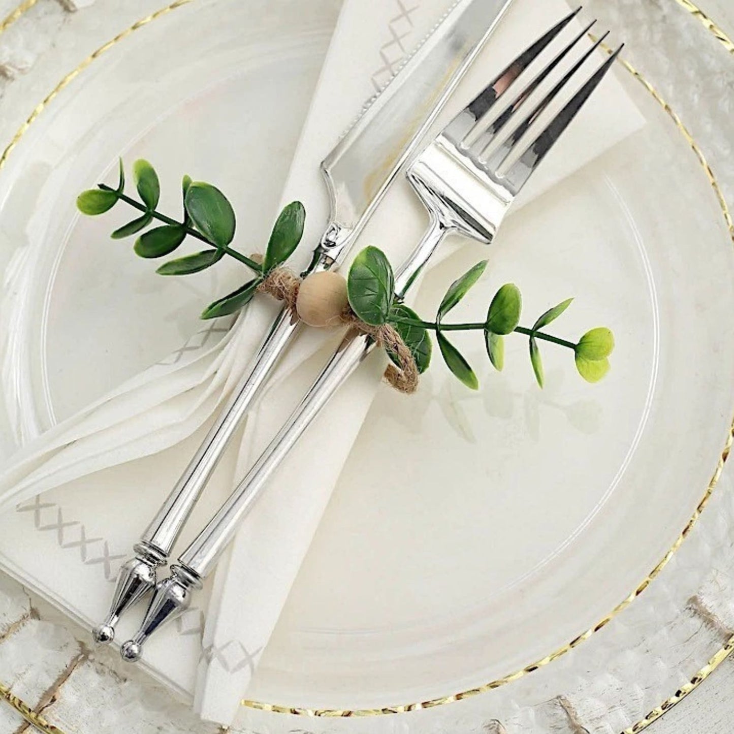 Home Collection 8-Pack Natural Green Jute Napkin Rings