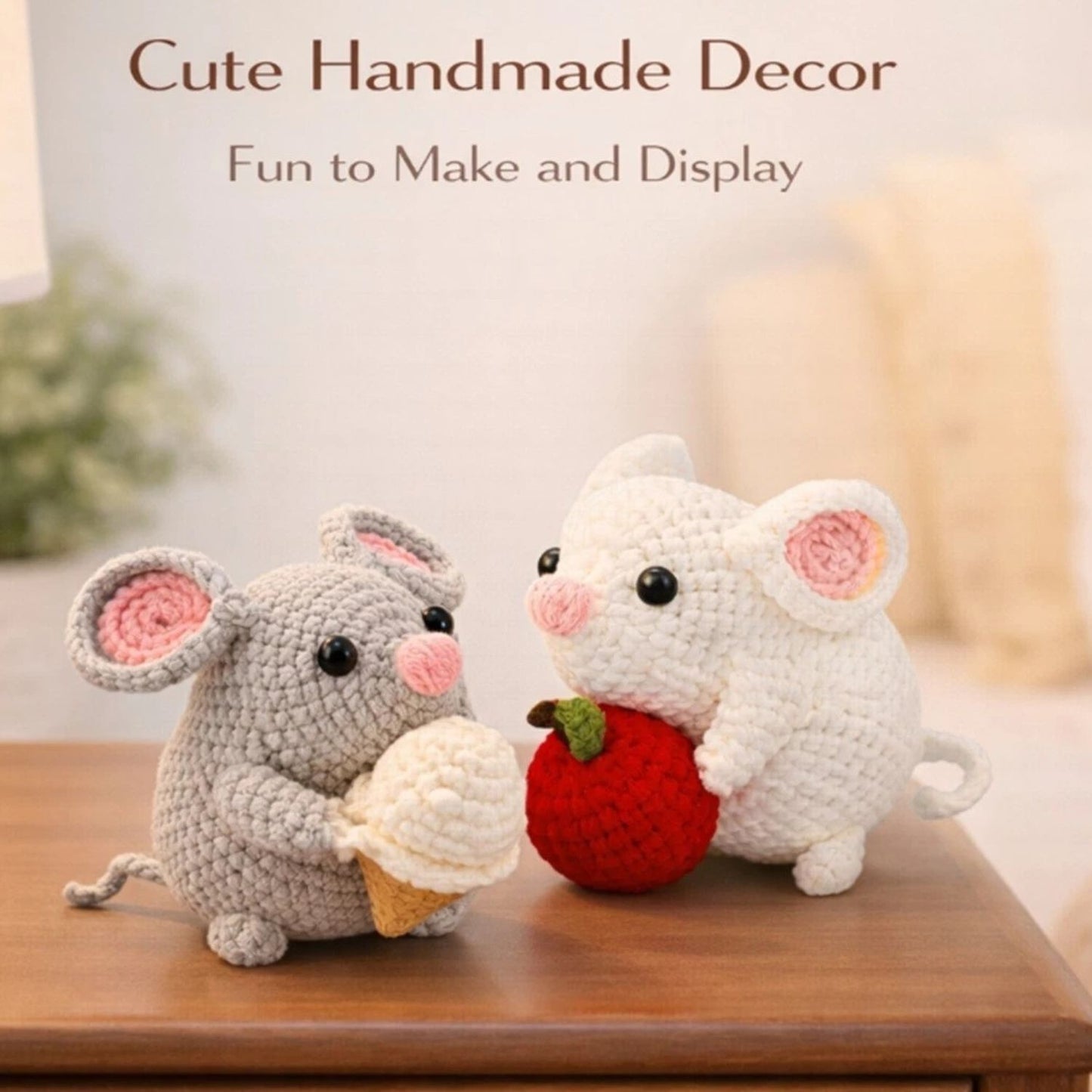 Home Collection Pack of 2 Hamster Crochet Kit for Beginners