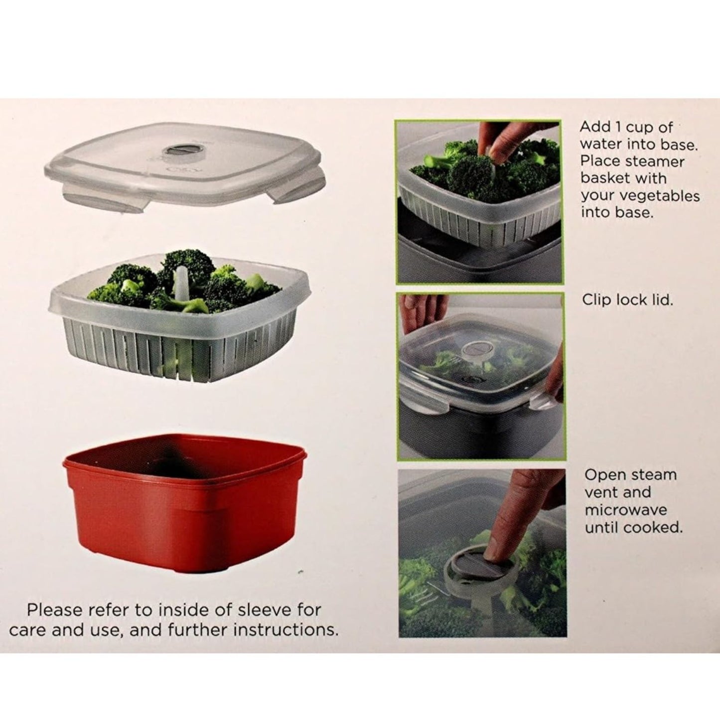 Home Collection Microwave Vegetable Steamer Cooker Red