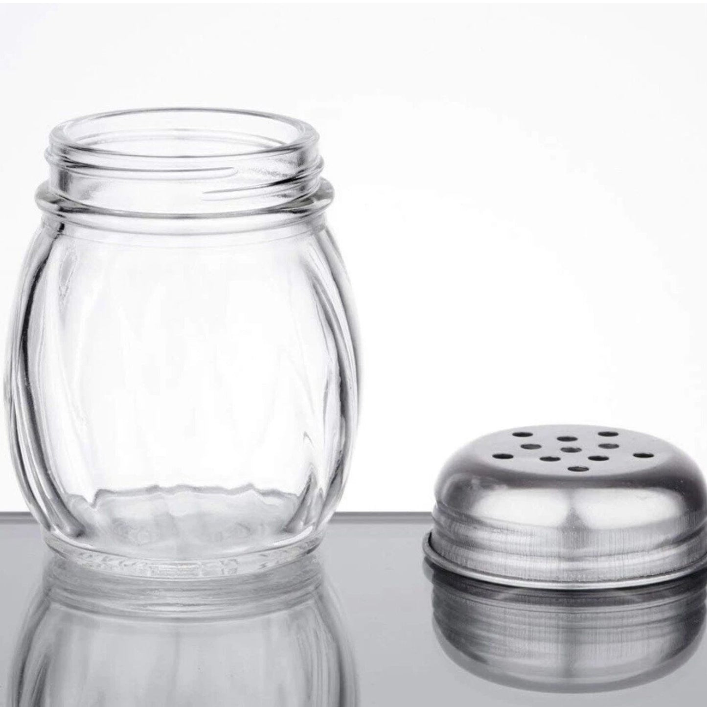 Home Collection 6 oz Glass Cheese and Pepper Shakers