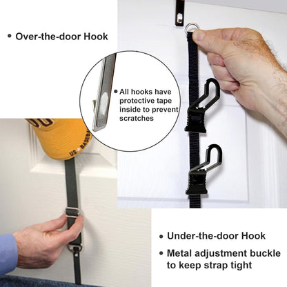 Home Collection 9-Hook Cap Rack Over-the-Door Hat Organize Black