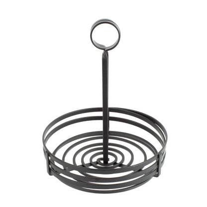 Home Collection Black Iron Metal Condiment Caddy with Card Holder