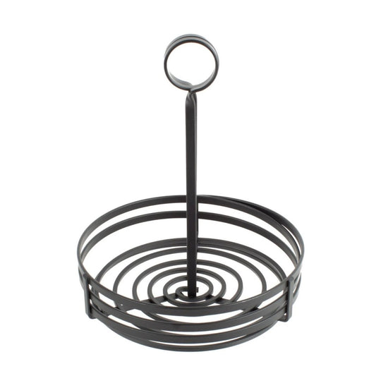 Home Collection Black Iron Metal Condiment Caddy with Card Holder