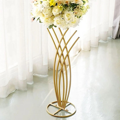 Home Collection  Metal Flower Display Stand Mermaid Tail Centerpiece 28-Inch Gold