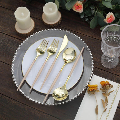 Home Collection Pack of 24 Plastic Cutlery Set Disposable Spoon Fork Knife