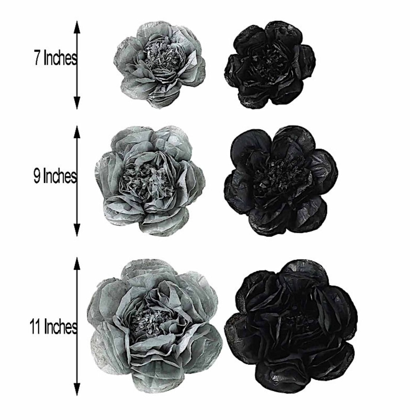Home Collection Pack of 24 Peonies Paper Tissue Flowers Wall Backdrop