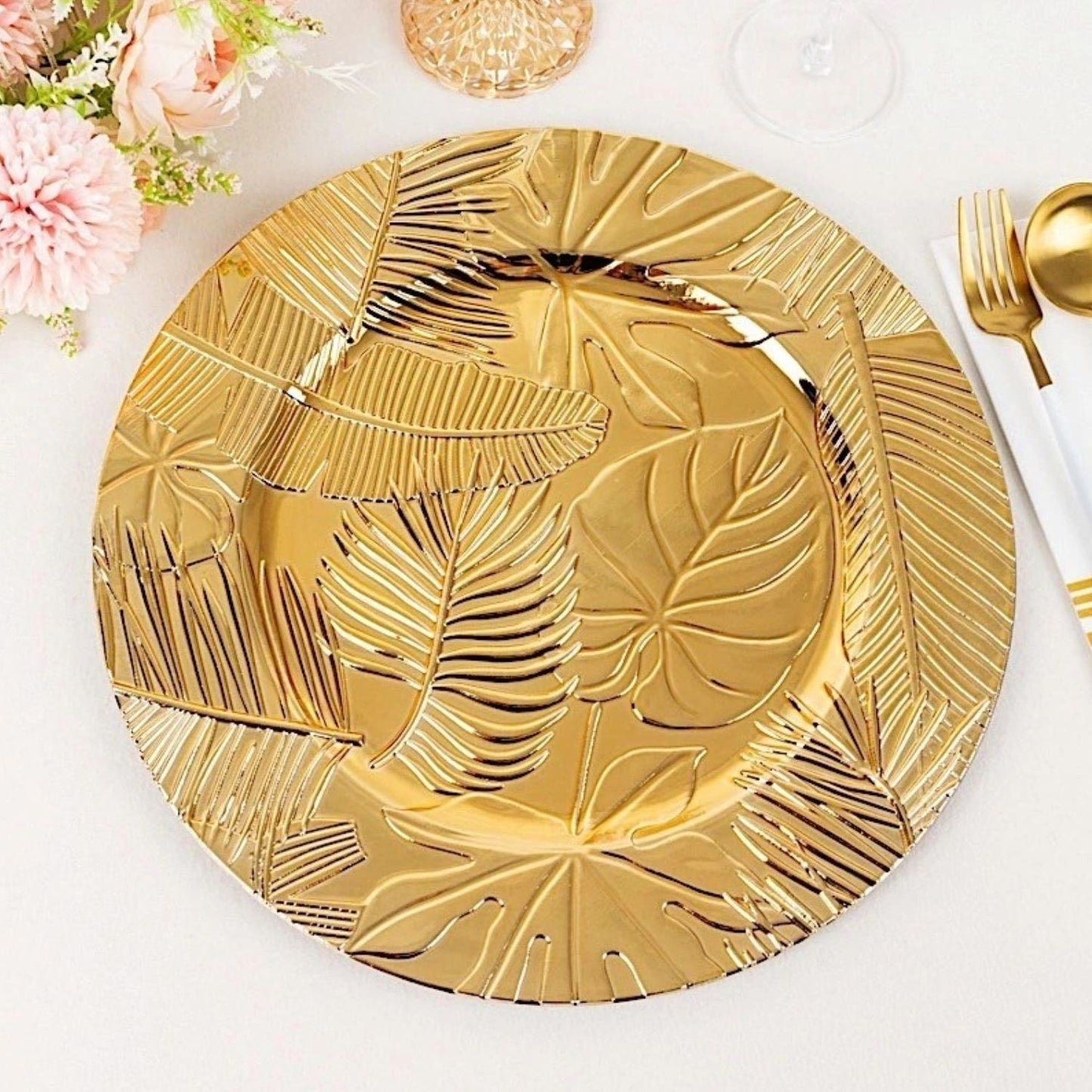 Home Collection Metallic Acrylic Round Charger Plates Gold 13 Inch