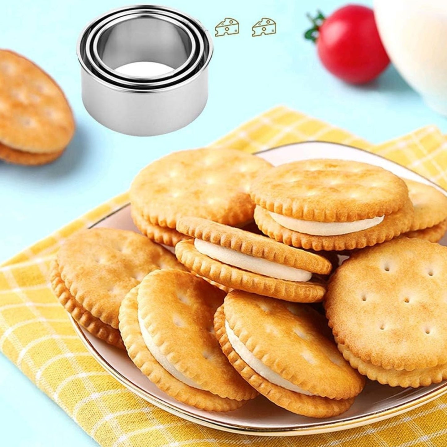 Home Collection Stainless Steel Cookie Cutters Biscuit Pastry Dumpling and Scone Cutter Set