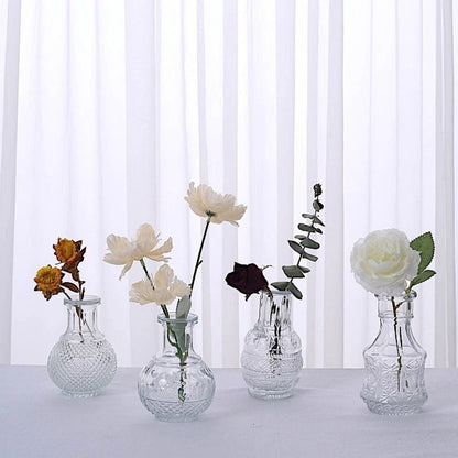 4PCS Clear Glass Flower Vases