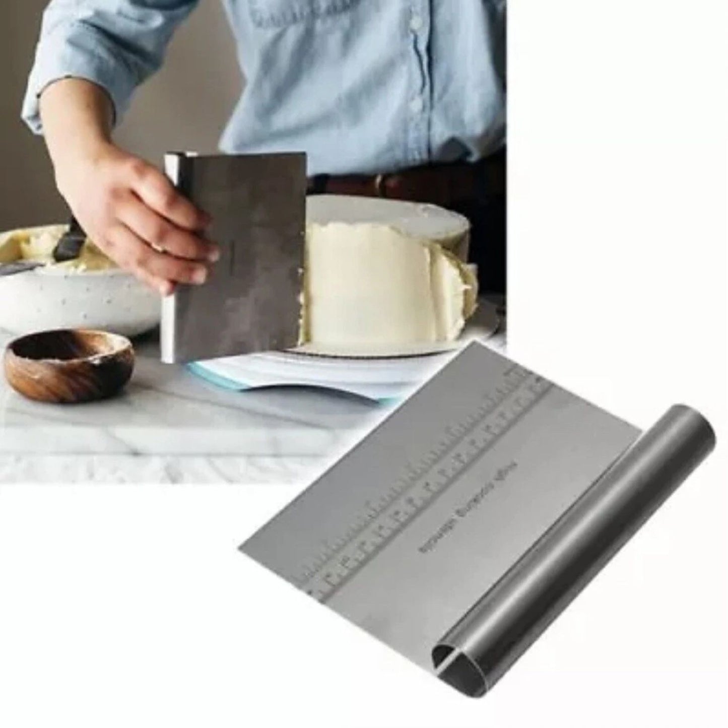 Home Collection Stainless Steel Dough Cutter Scraper