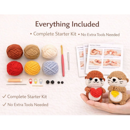Home Collection Pack of 2 Otter Crochet Kit for Beginners