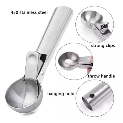 Home Collection Stainless Steel Ice Cream Scoop with Trigger Handle