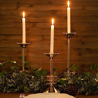 Home Collection Pack of 3 Gold Taper Candle Holders