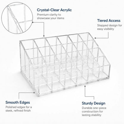 Home Collection 24 Slot Acrylic Lipstick Holder Makeup Organizer