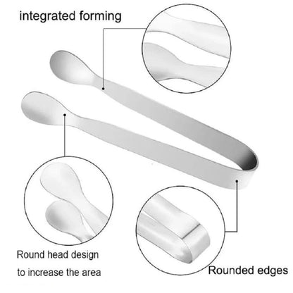 Home Collection Pack of 6 Stainless Steel Mini Serving Tongs Set