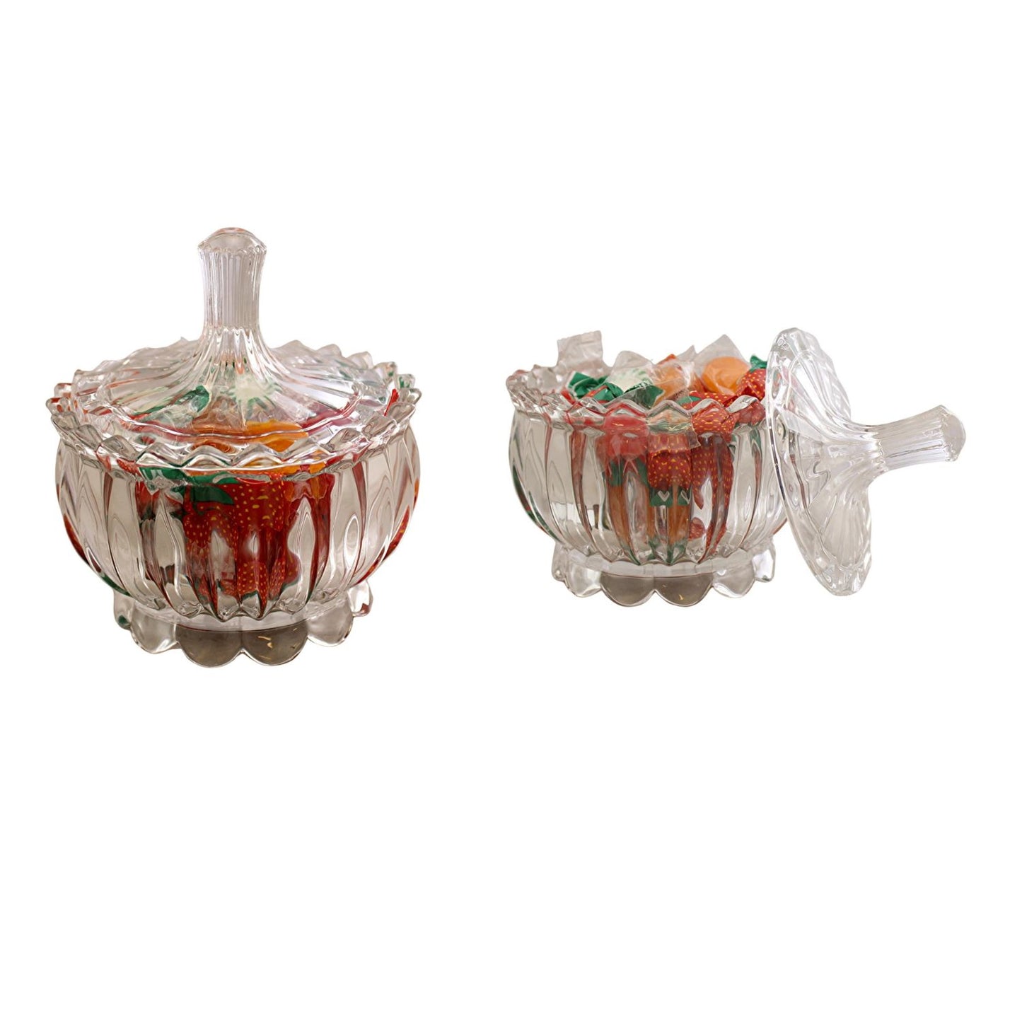 Home Collection Large Round Glass Candy Bowl with Lid