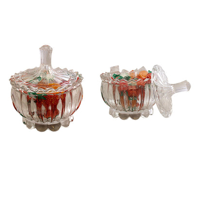 Home Collection Large Round Glass Candy Bowl with Lid