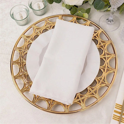 Home Collection Metallic Acrylic Plastic Charger Plates Gold 13 Inch